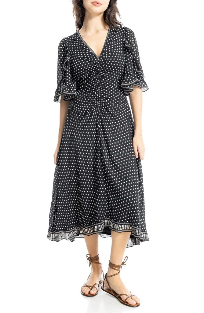 Max Studio Ruffle Sleeve Midi Dress 1
