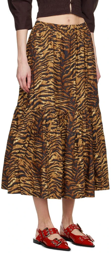 Ganni Brown Flounce Maxi Skirt 2