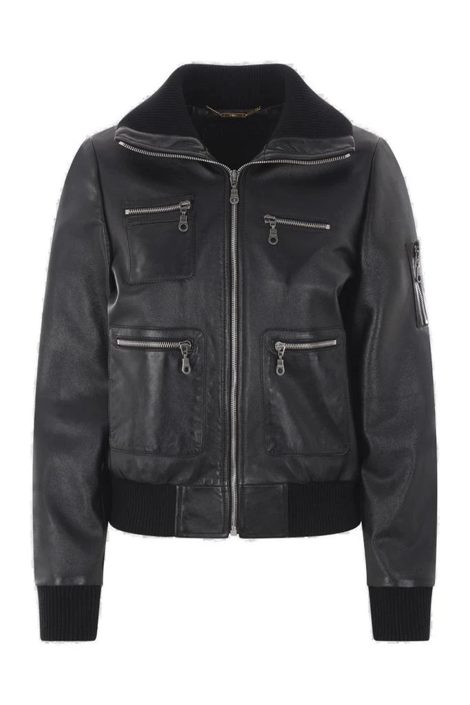 Chloé Chloé Zip-Up Short Leather Jacket 1