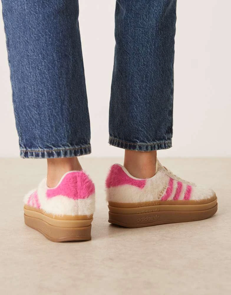 adidas Originals Women's Gazelle Bold Shoes, Size 8, White/Pink