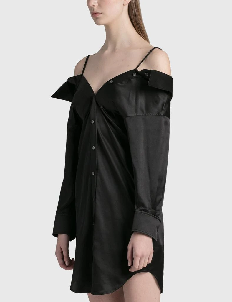T By Alexander Wang Off The Shoulder Shirt Dress With Scrunchie Strap 2