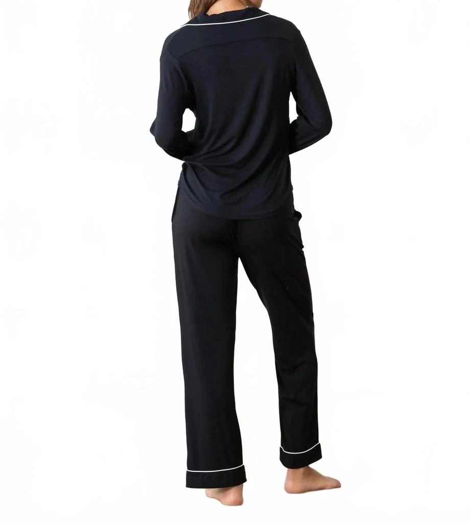 Cozy Earth Bamboo Pajama Set In Black 2