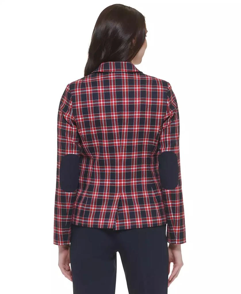 Tommy Hilfiger Women's Plaid-Print Elbow-Patch Blazer 2