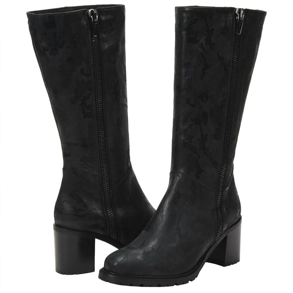 Ross & Snow Rosina Heeled Boots In Black Camo