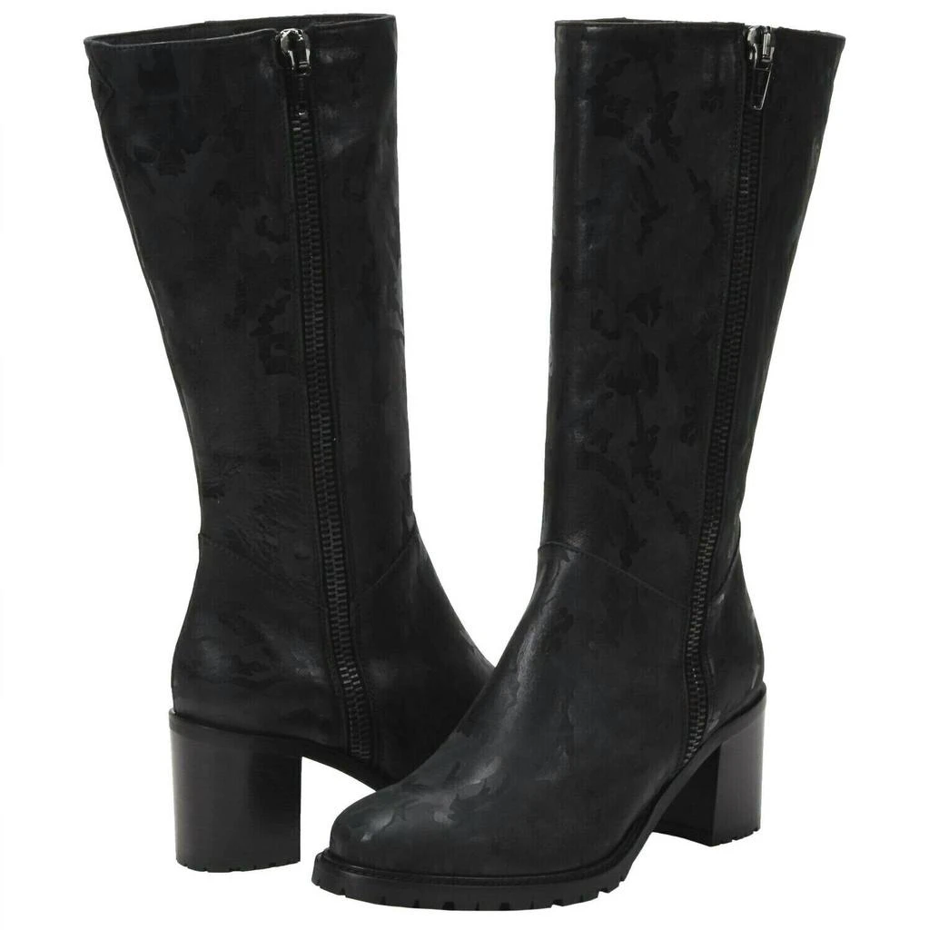 Ross & Snow Rosina Heeled Boots In Black Camo 1