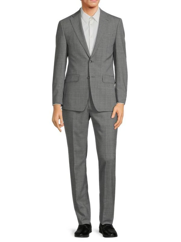 Calvin Klein Plaid Slim Fit Wool Blend Suit 1