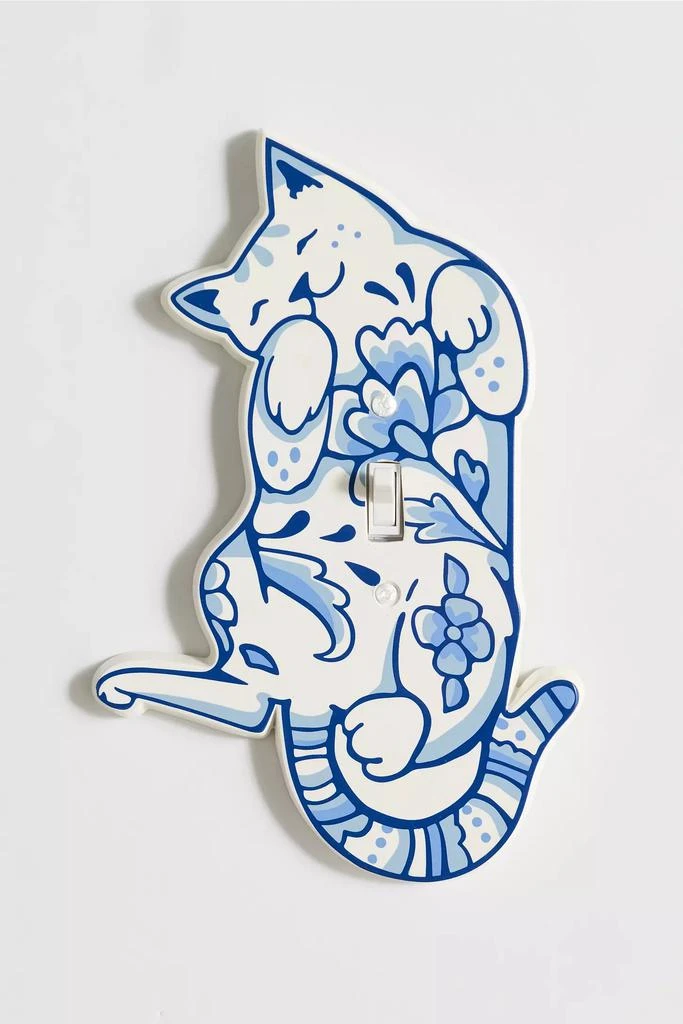 Urban Outfitters Delft Cat Shaped Resin Switch Plate 3
