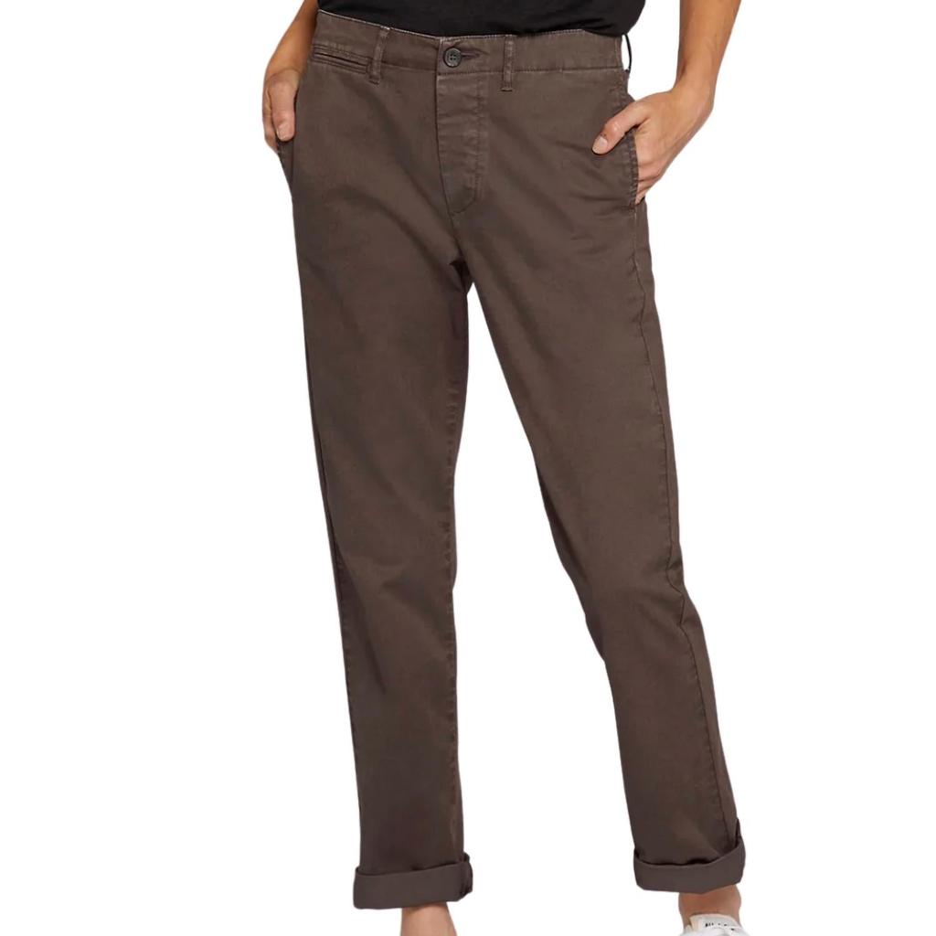 Current Elliott The Captain Trouser In Brown Gravel