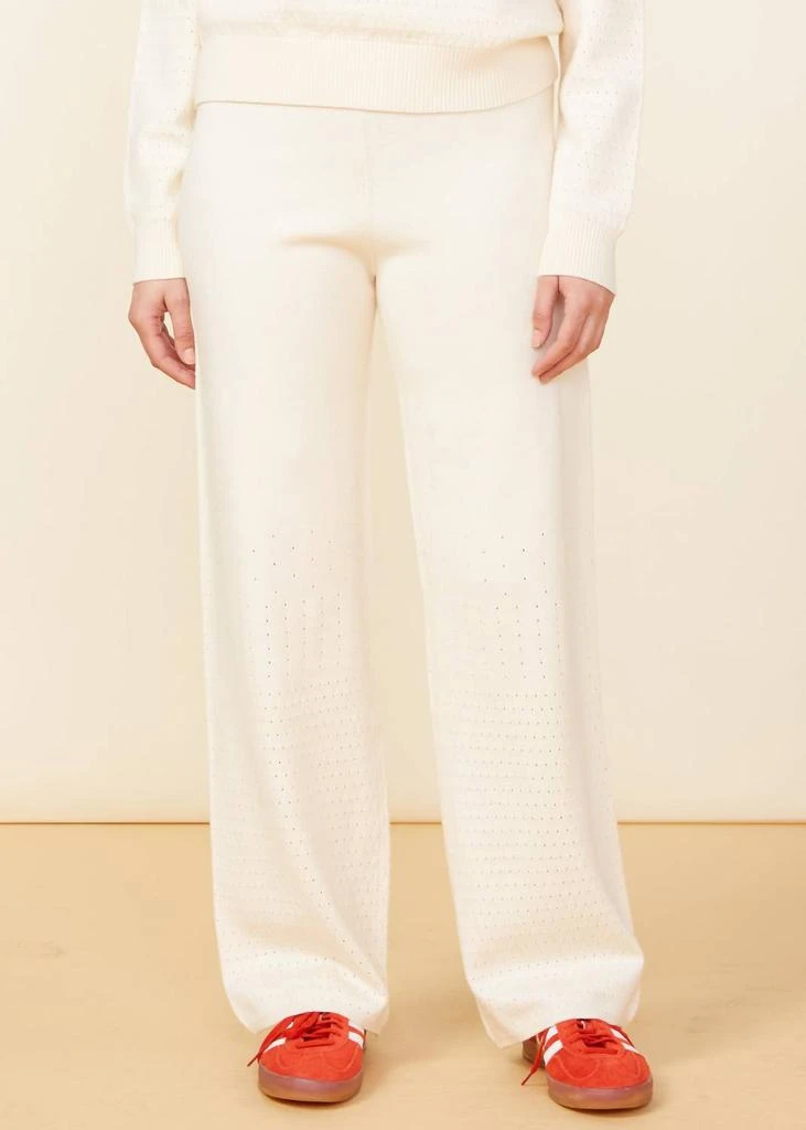 Monrow Monrow - Supersoft Open Knit Flare Pants 1