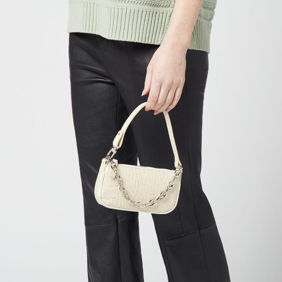 by FAR BY FAR Women
s Mini Rachel Croco Bag - Cream
