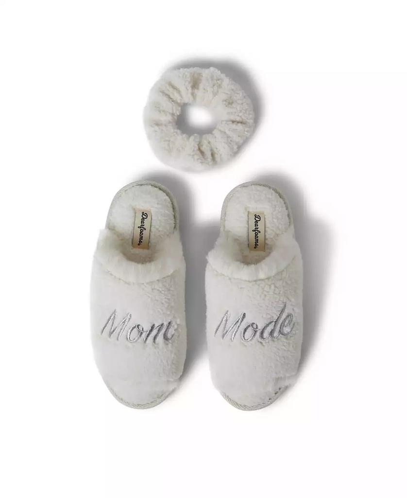 Dear Foams Women's Louise Teddy Slide with Scrunchie Set