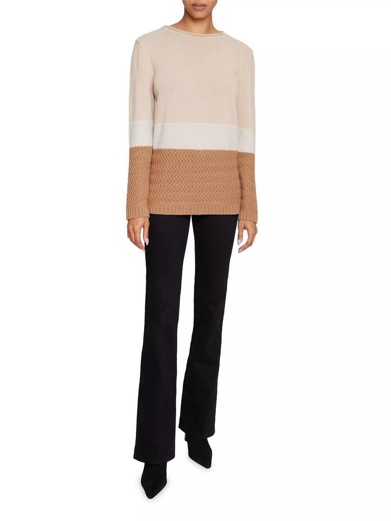 Santorelli Colorblocked Wool-Blend Sweater