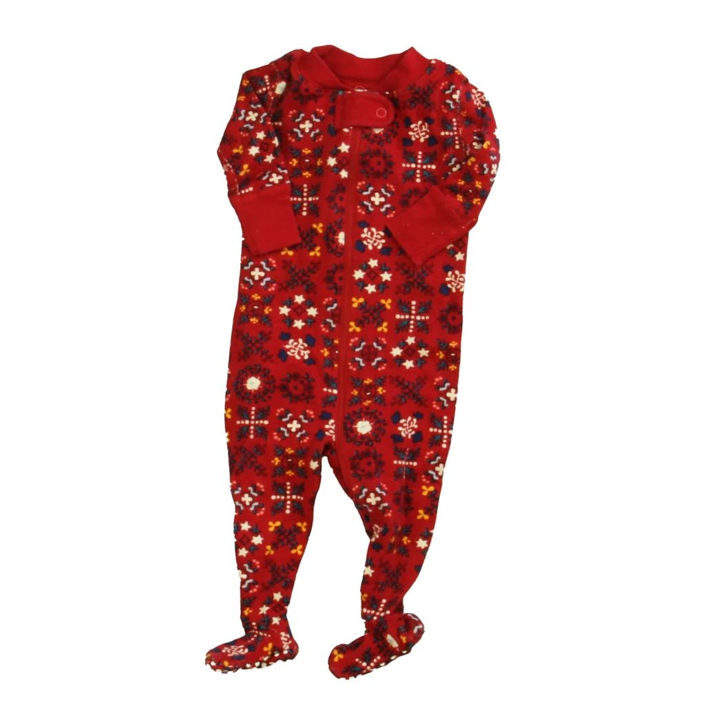 Hanna Andersson Girls Red | White | Blue 1-piece footed Pajamas 1