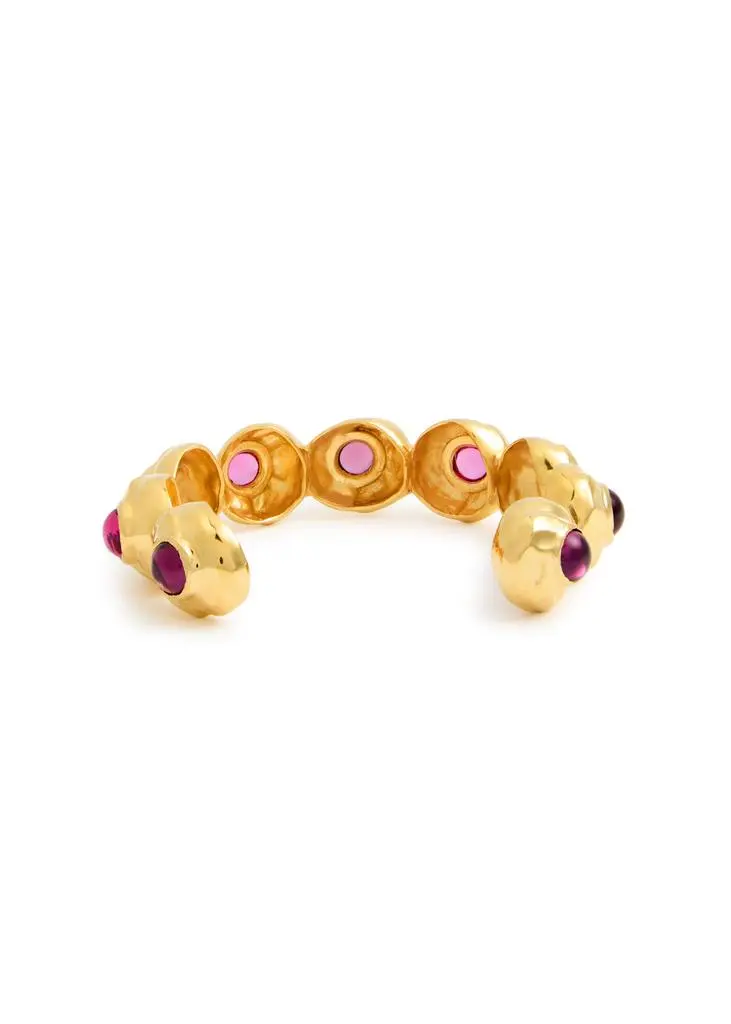 JOANNA LAURA CONSTANTINE Wave crystal-embellished 18kt gold-plated cuff 3