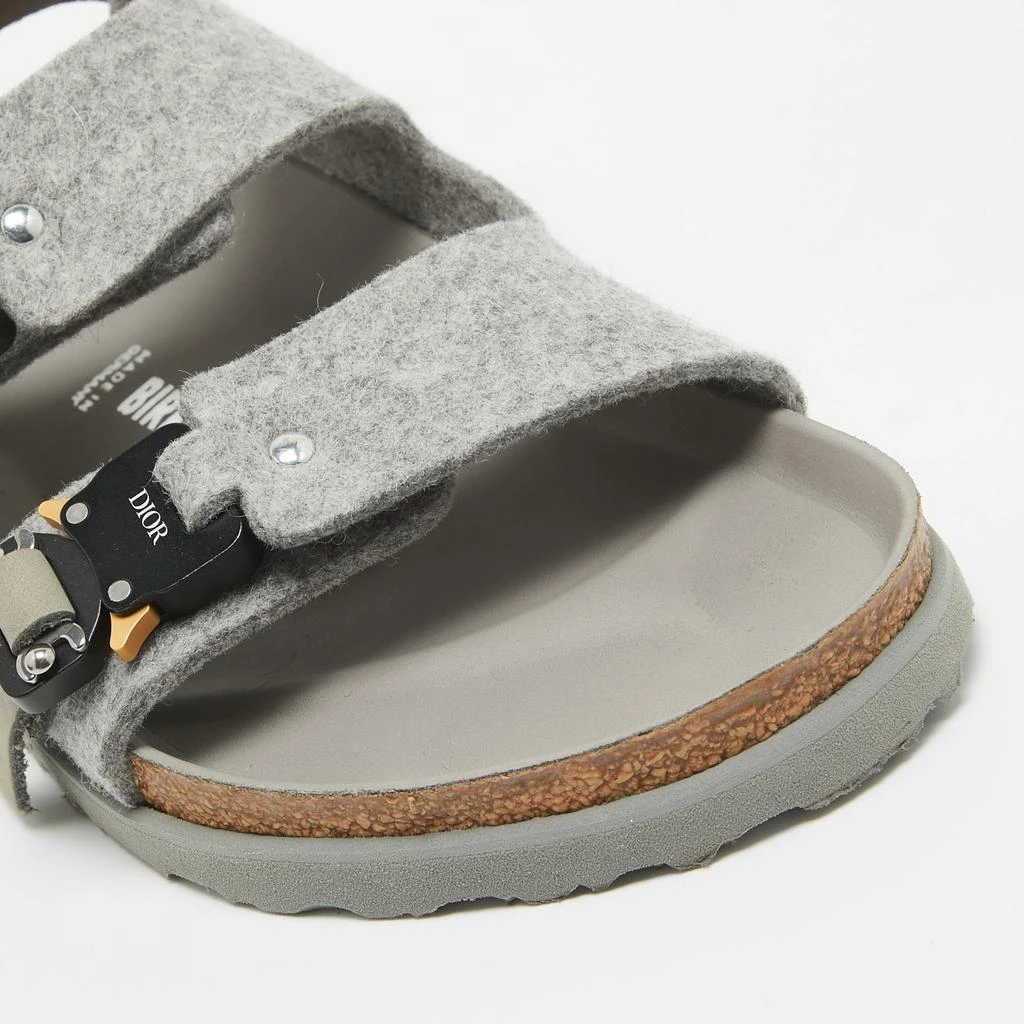 Dior Dior X Birkenstock Grey Wool Slingback Sandals Size 41  7