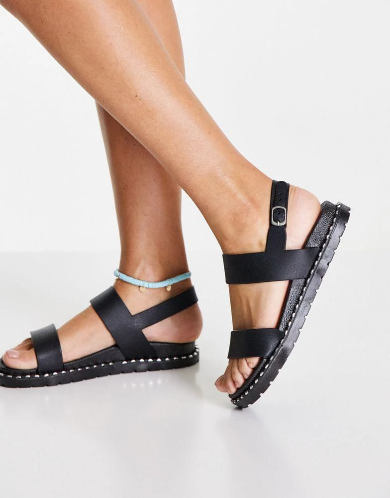 Hugo Boss London Rebel flat sandals in black 4
