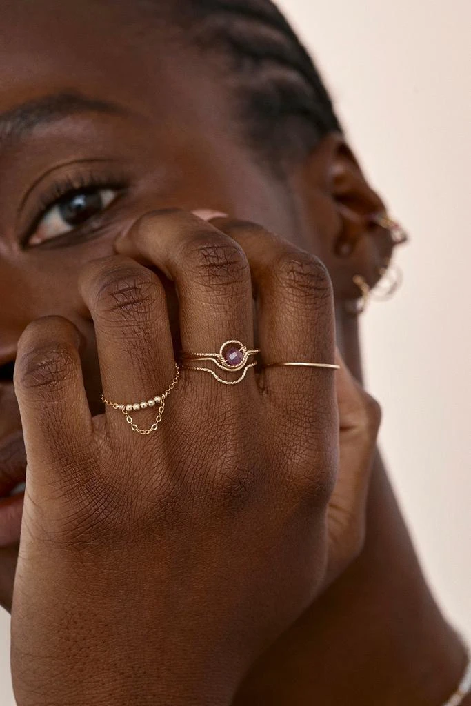 预计3周后发货 YAY Paris Bague Diamantée Demi-Lune - Or 3