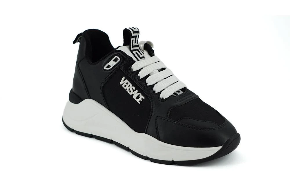 Versace Black and White Calf Leather Sneakers – On Sale Now  display picture 2