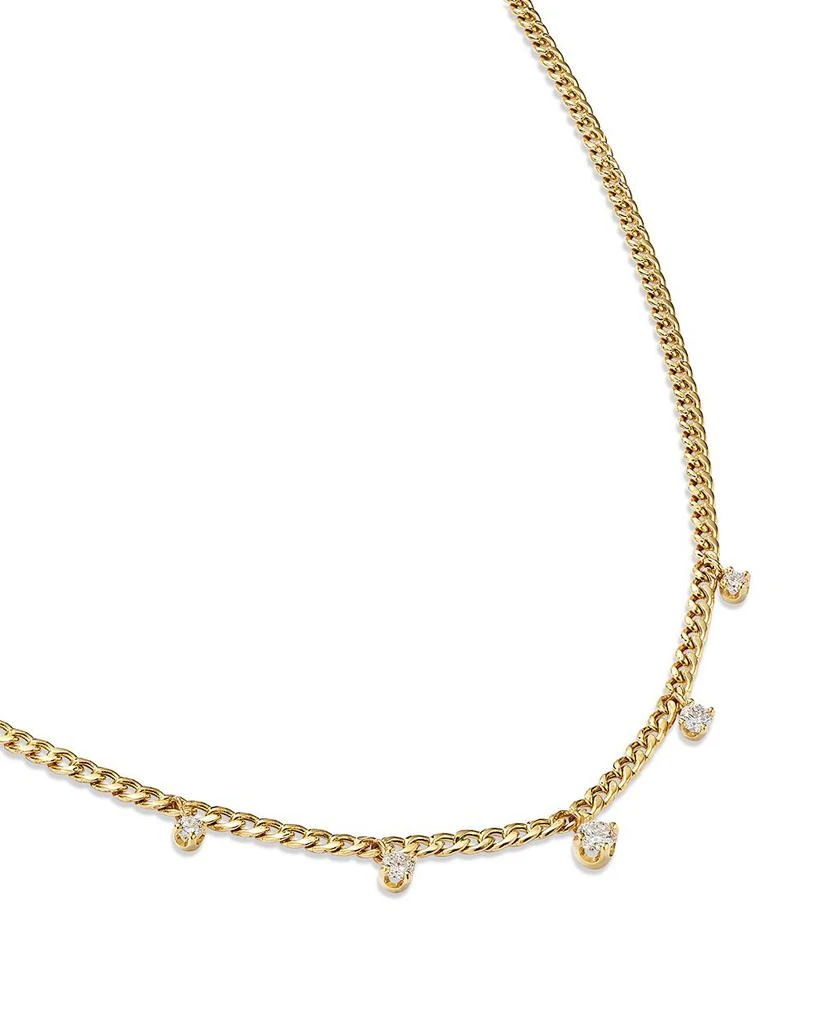 Zoe Chicco Zoe Chicco 14K Yellow Gold Prong Diamonds Diamond Dangle Necklace, 14-16" 3