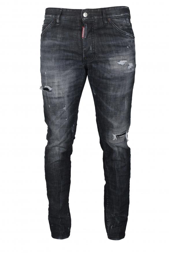 Dsquared2 Men's luxury jean cool guy black jeans with 1964 patch