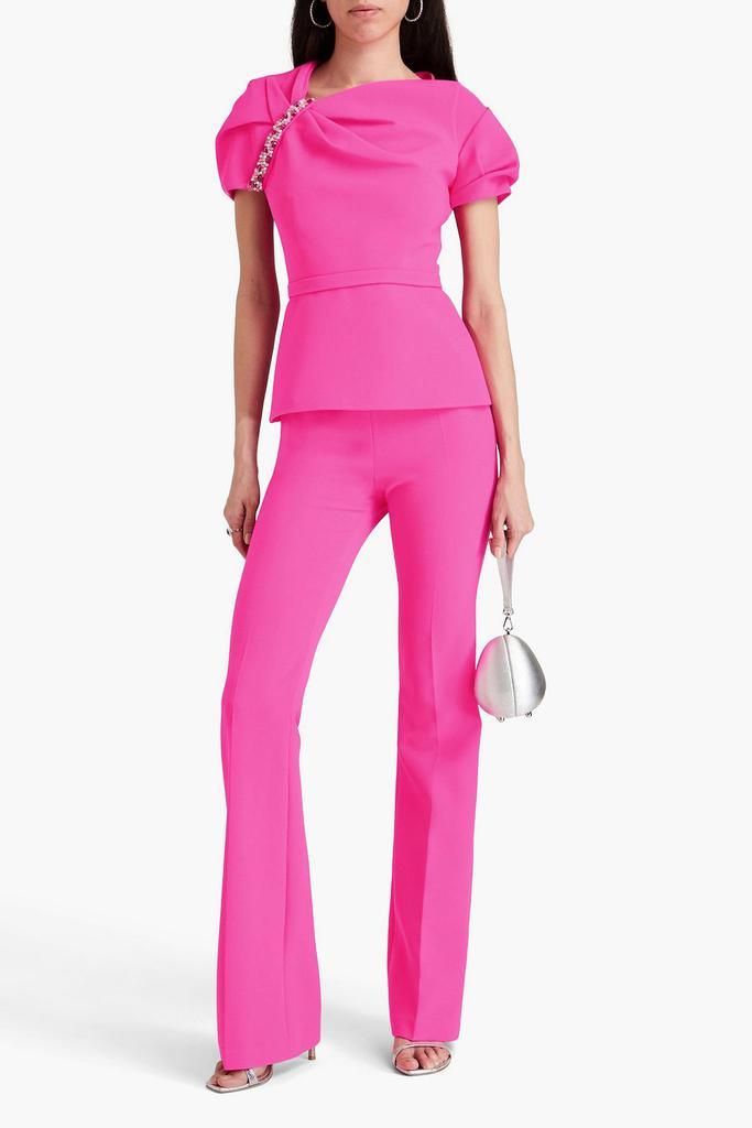 Safiyaa Cassiopeia embellished crepe peplum top