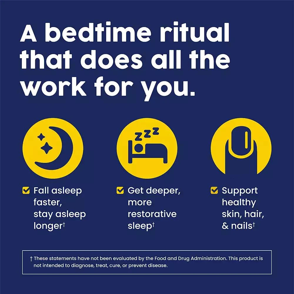 NativePath Collagen PM - Lemon Nighttime Collagen Peptides Powder with Magnesium, GABA, L-Theanine and Melatonin - 20 Servings 7