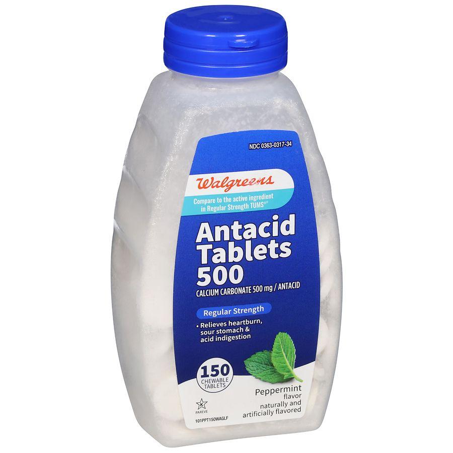 Walgreens Antacid Tablets 500 Regular Strength