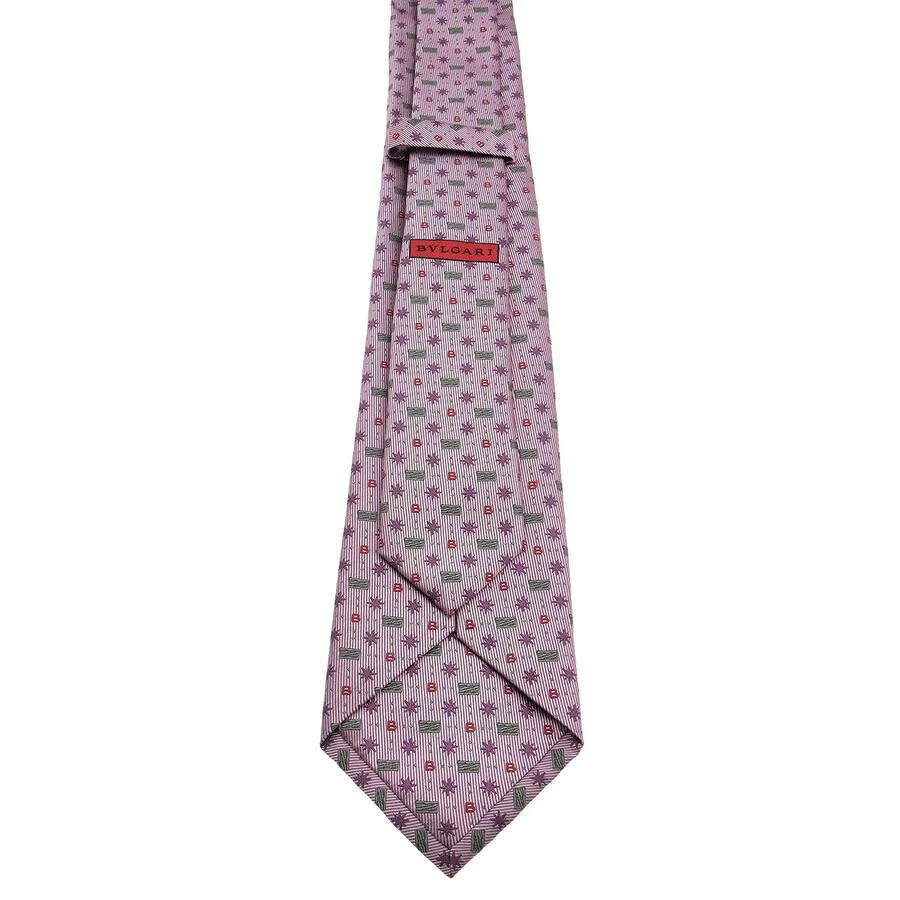 BVLGARI Logomania Logo B Stars Silk Tie 3