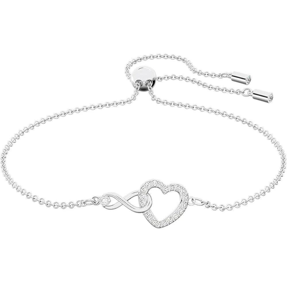 Swarovski Infinity 5524421 Zirconia Hyperbola Heart Pendant Silver Bracelet 1