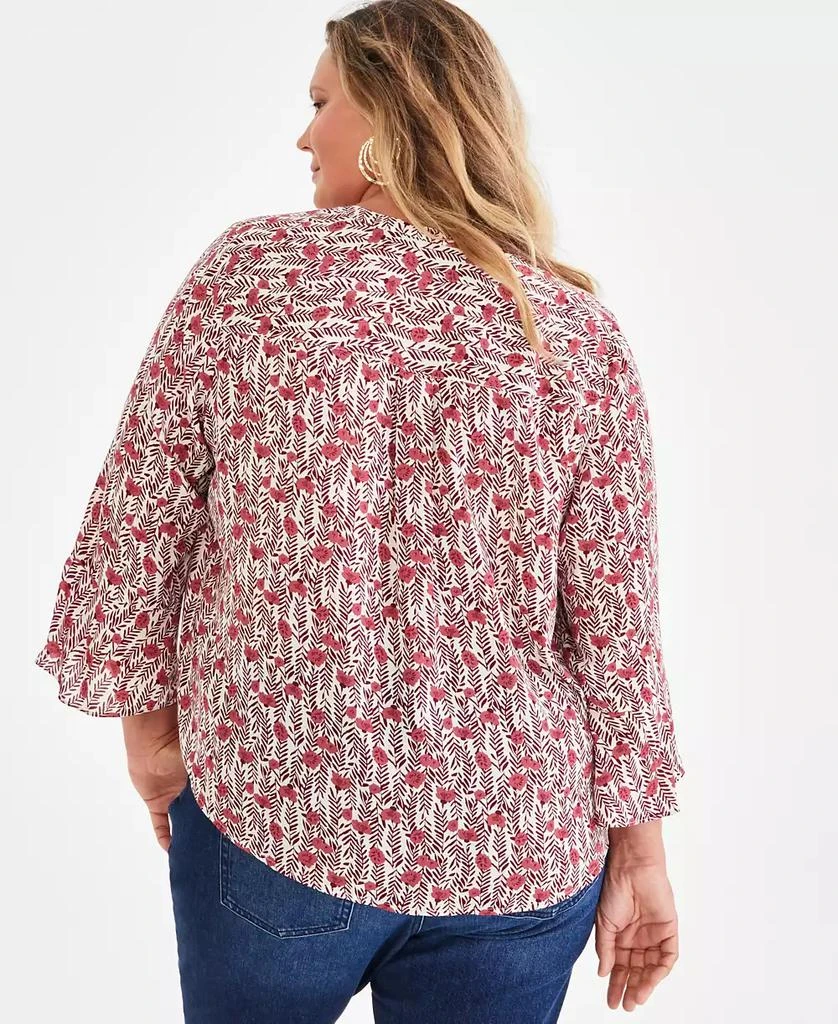 Style & Co Plus Size 3/4-Sleeve Pintuck Top, Created for Macy's 4