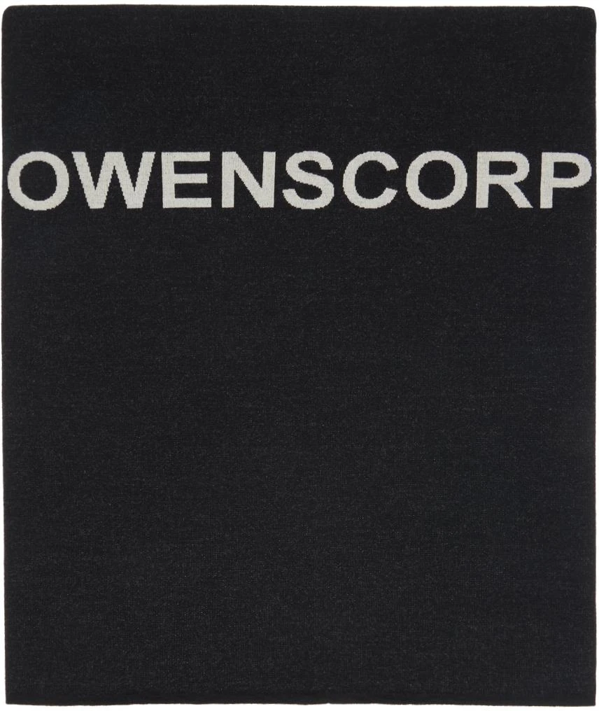 Rick Owens Black & Off-White Subhuman Blanket Scarf 1