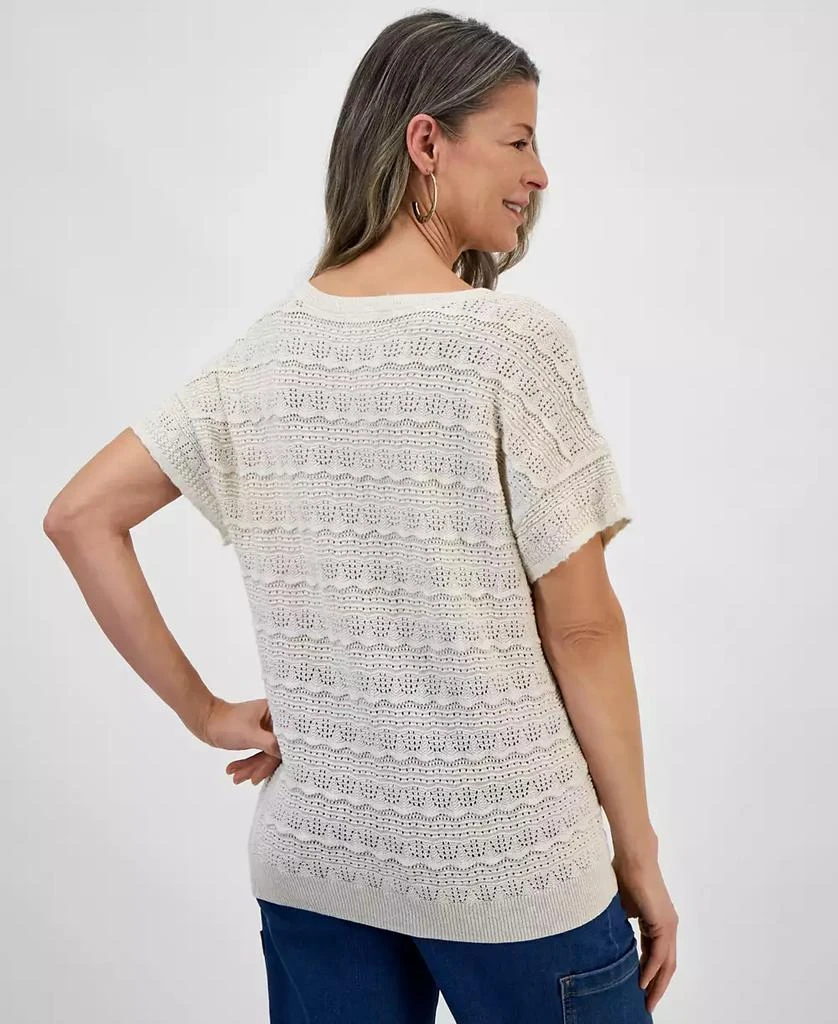 Style & Co Women's Lurex Shine Pointelle Dolman-Sleeve Sweater, Exclusively at Macy's 2