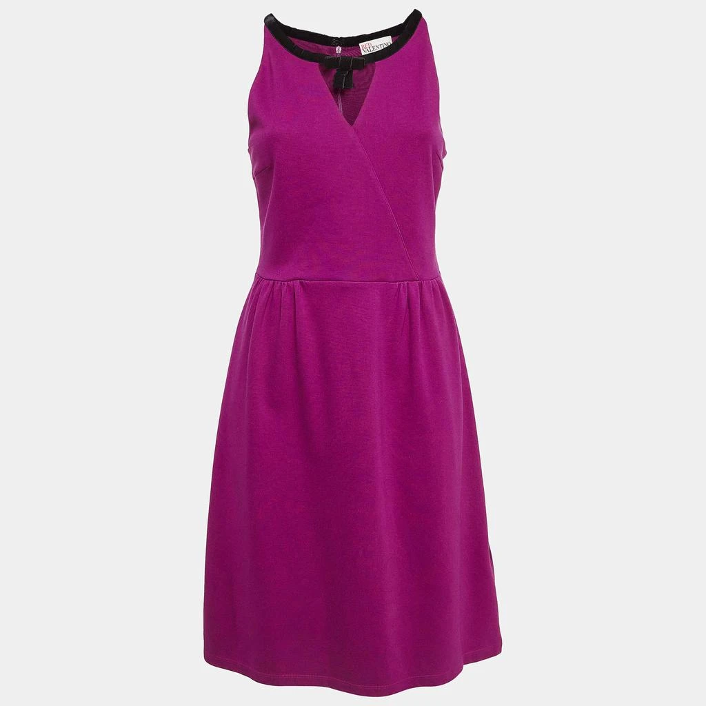 RED Valentino RED Valentino Pink Knit Bow Neck Detail Mini Dress M 1