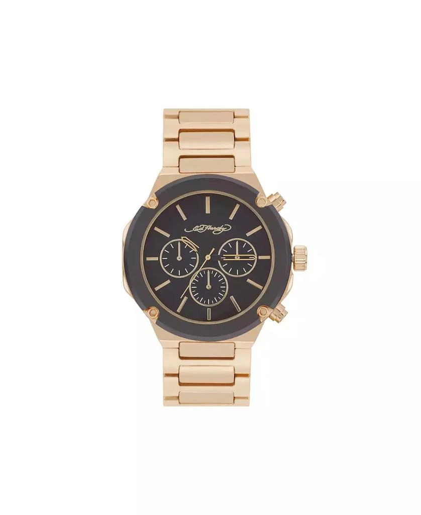 Ed Hardy Men's Brushed Gold-Tone Metal Bracelet Watch 1