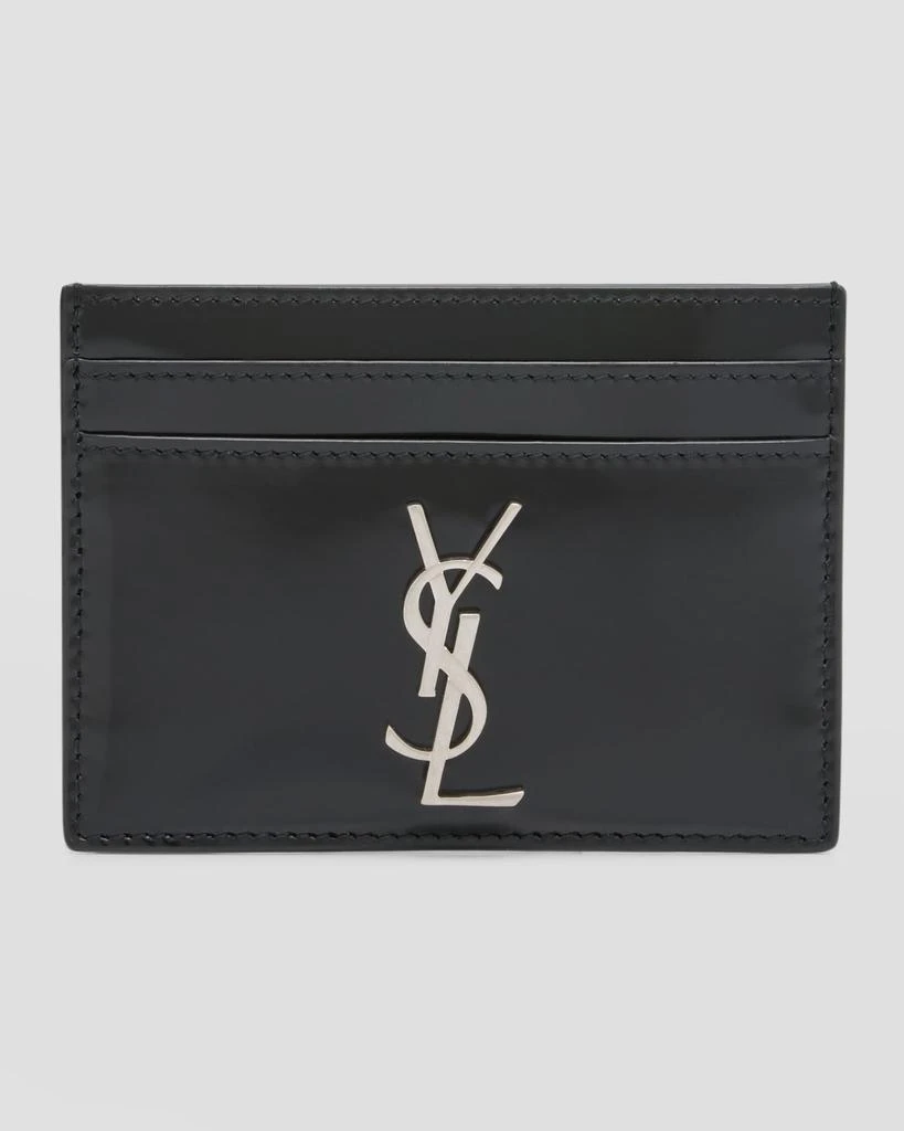 Yves Saint Laurent YSL Monogram Card Case in Spazzolato Leather 1