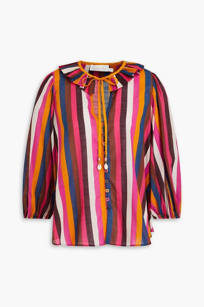 Zimmermann Striped cotton-voile blouse