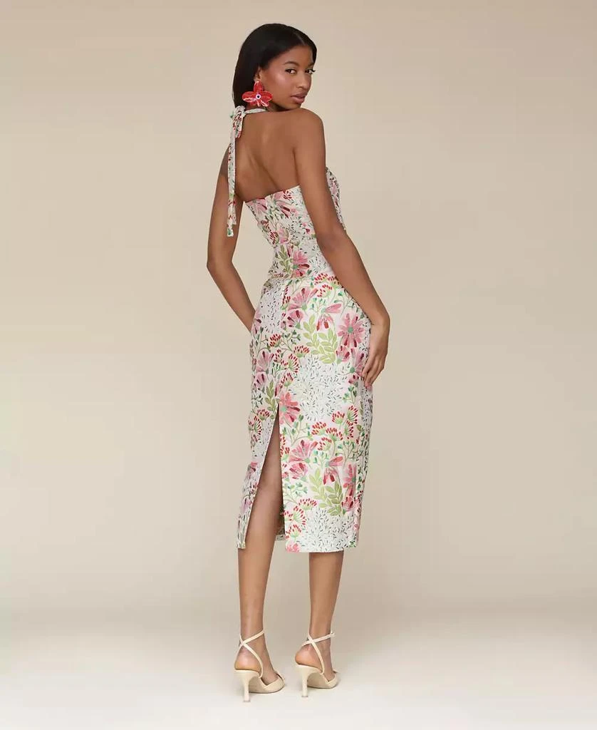 Avec Les Filles Women's Floral Brocade Halter Midi Dress 4