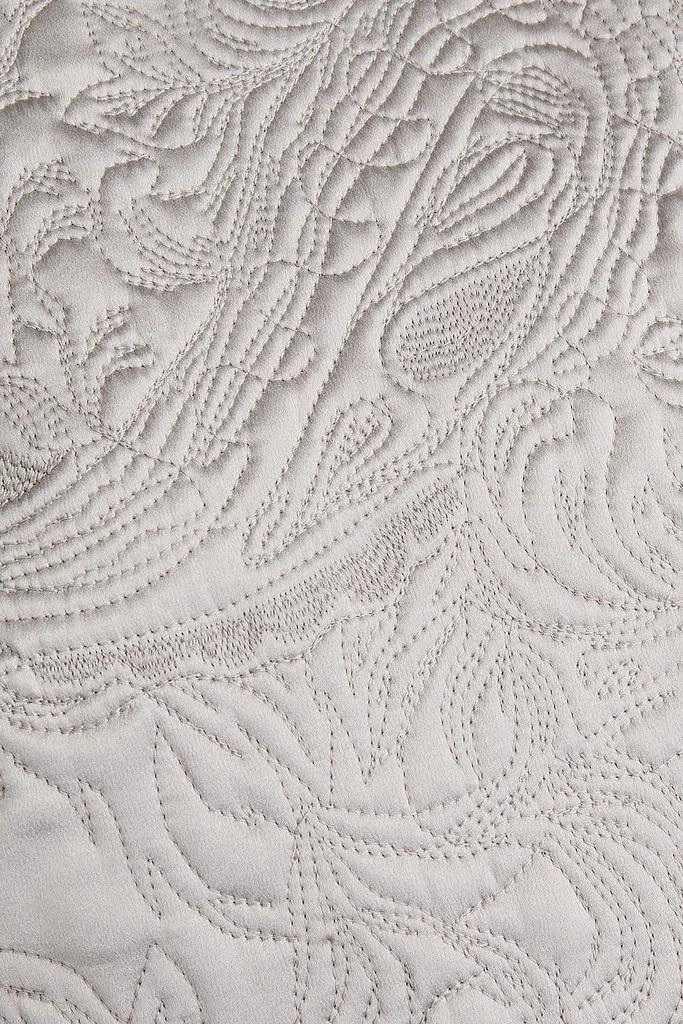 Brunello Cucinelli Cropped embroidered silk-blend cloqué top 4