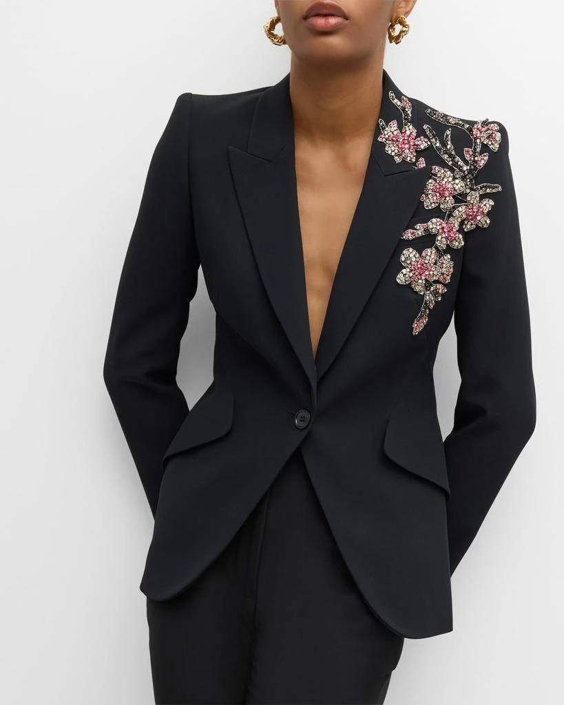 Alexander McQueen Cherry Blossom Crystal Blazer 7