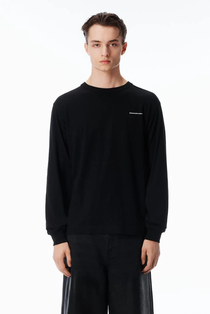 Alexander Wang UNISEX LONG SLEEVE TEE IN HIGH TWIST JERSEY
