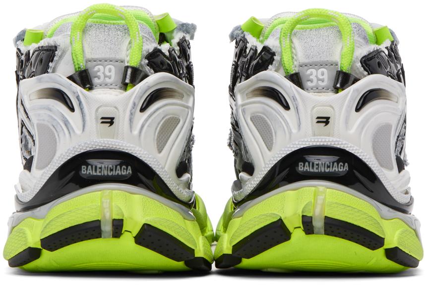 Balenciaga White & Black Runner Sneakers