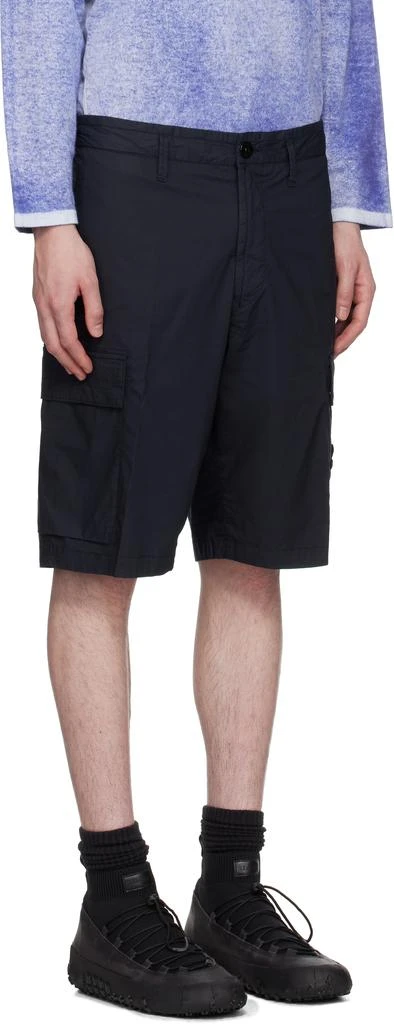 Stone Island Navy Stretch Cotton Tela Paracadute Shorts 2