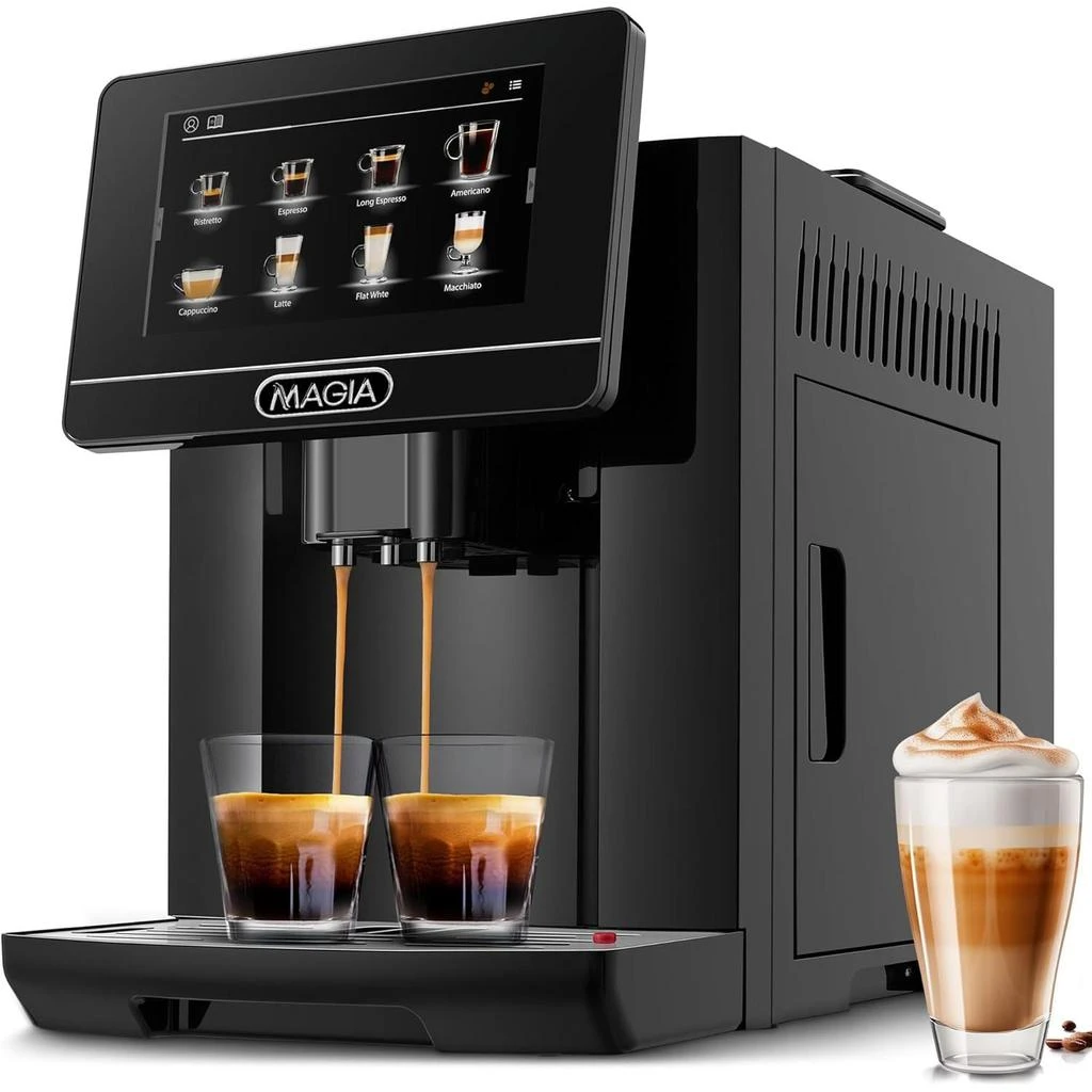 Zulay Kitchen Super Automatic Coffee Espresso Machine, Espresso Coffee Maker With Easy To Use 7” Touch Screen, 20 Coffee Recipes, 10 User Profiles 1