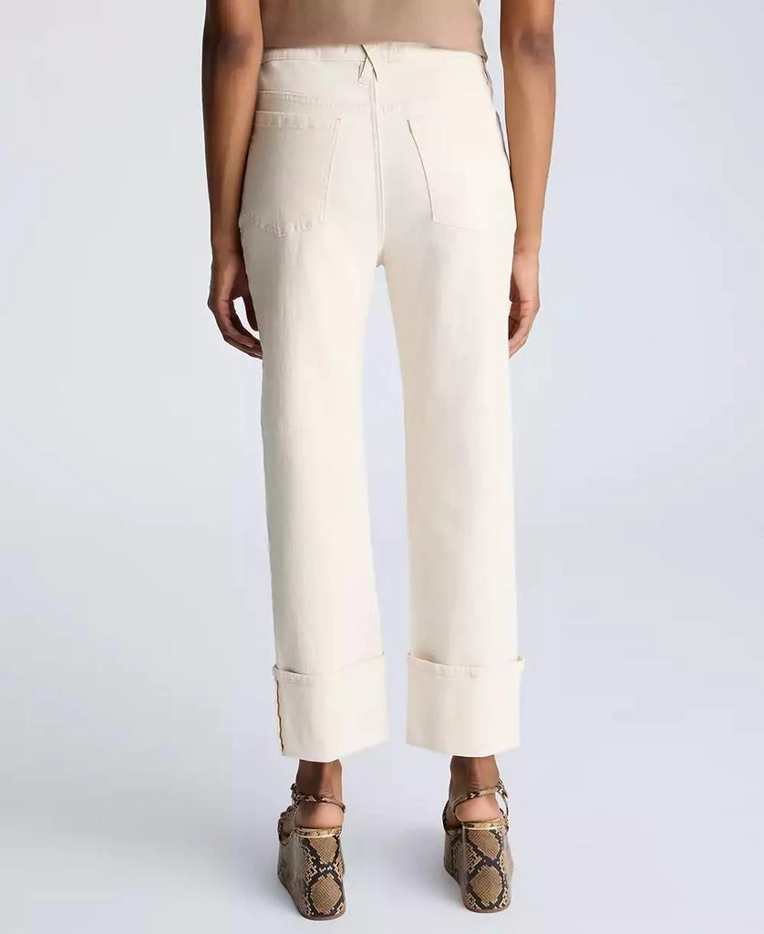 Kenneth Cole Women's High-Rise Straight-Leg Wide-Cuff Jeans 2