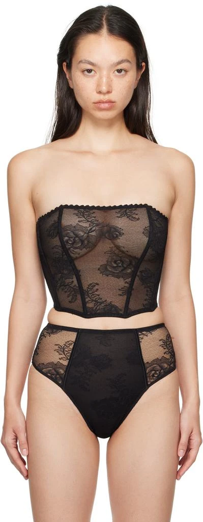 Fleur du Mal Black Bouquet Lace Corset Top 1