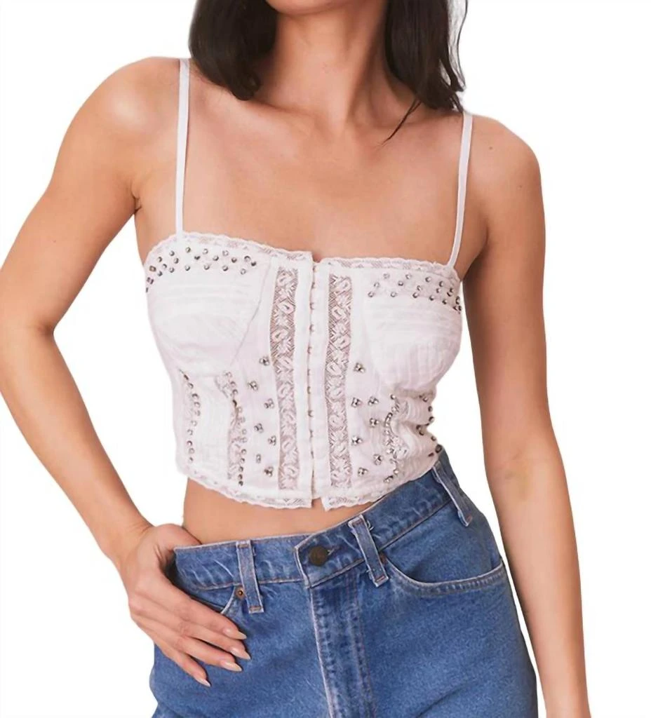 LOVESHACKFANCY EMBELLISHED ROSABELLA TOP 1