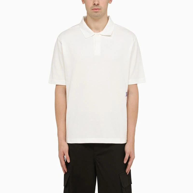 Burberry White cotton polo shirt with logo 1