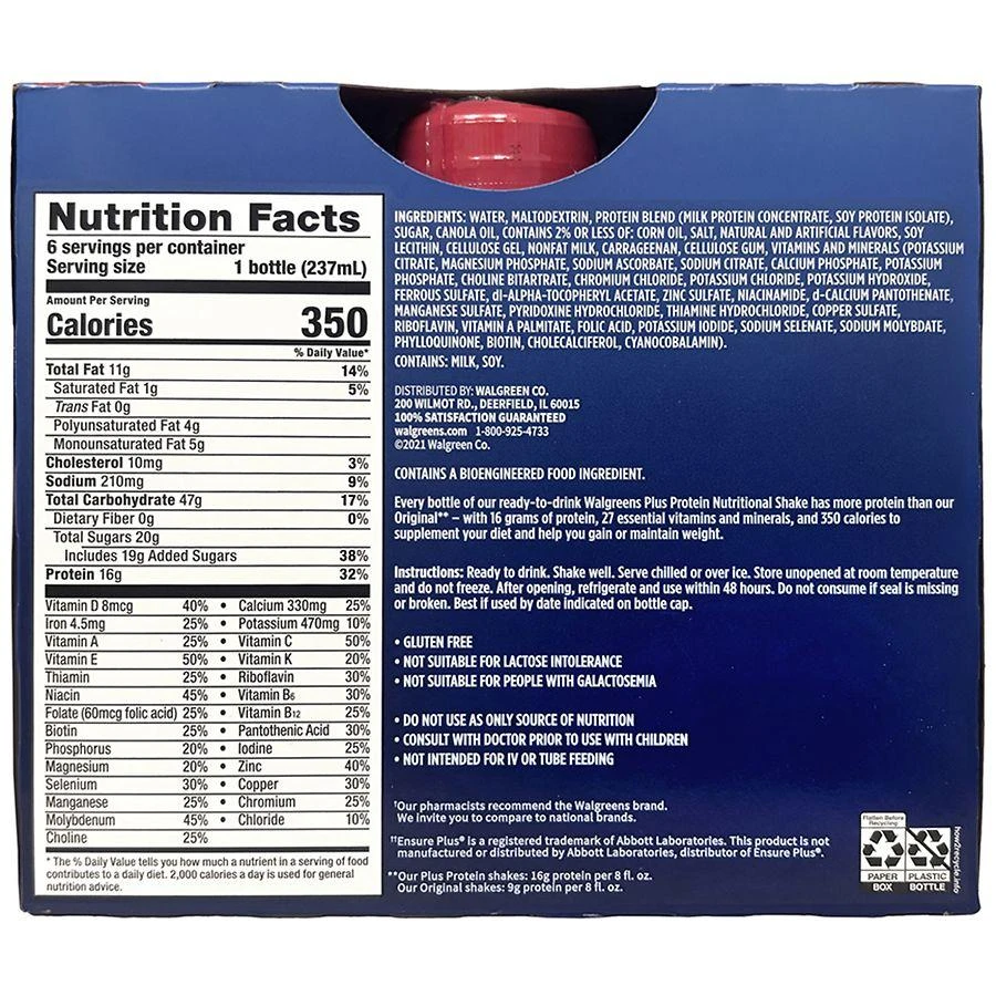 Walgreens Plus Protein Nutritional Shake 2