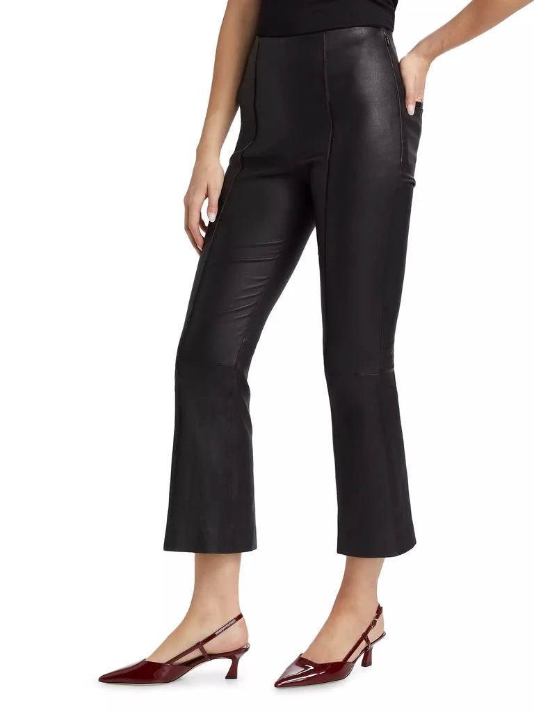 Vince Cropped Flare Stretch-Leather Pants 4