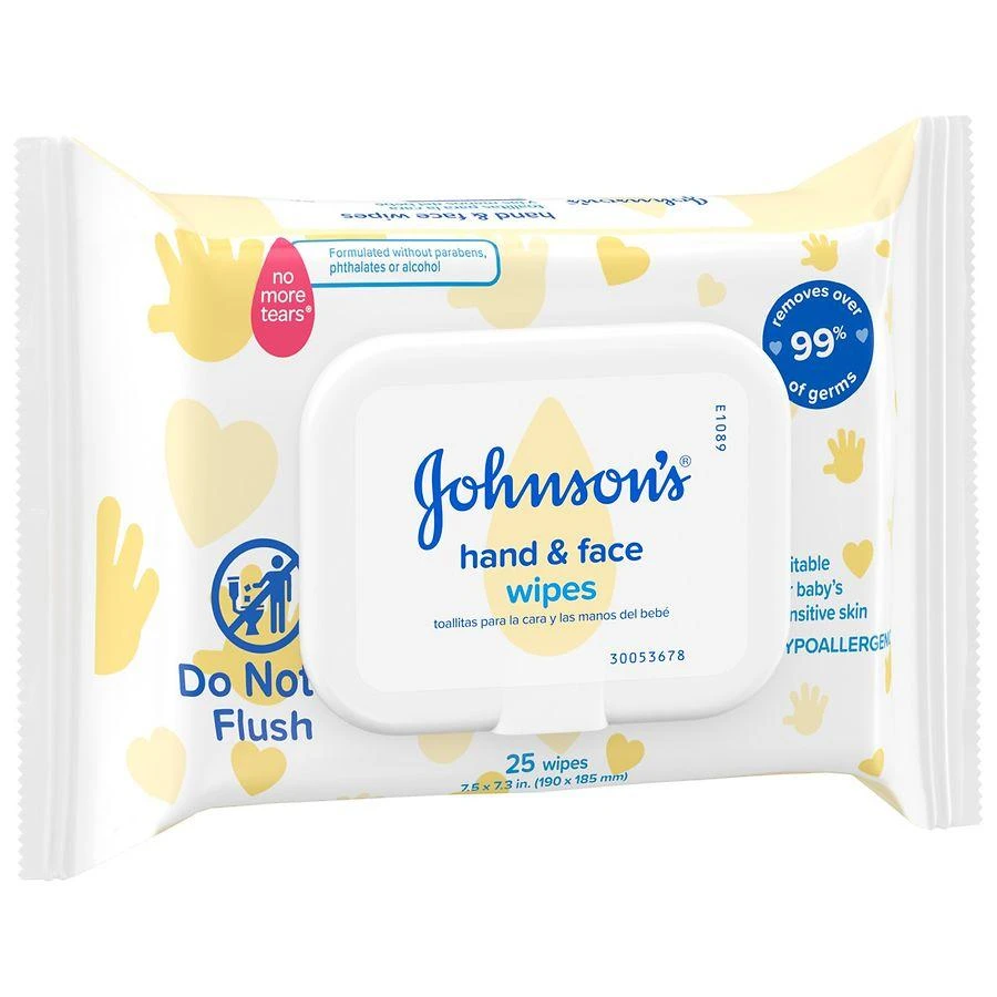 Johnson's Baby Hand & Face Gentle Cleansing Wipes, Alcohol-Free 25 10